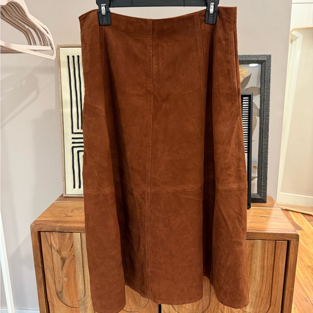 Madewell Rich Mahogany Suede Skirt